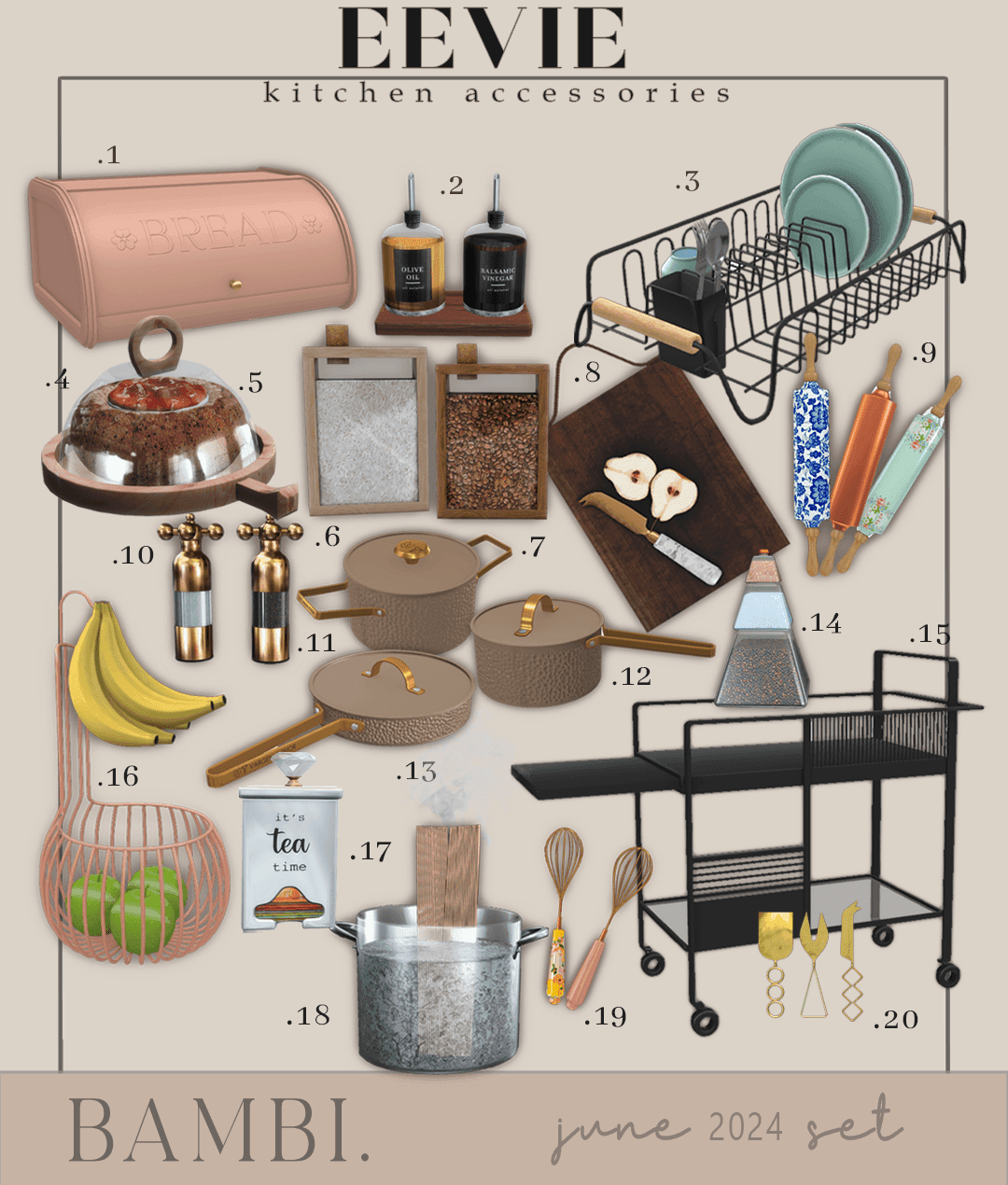 Набор кухонных аксессуаров Eevie Kitchen Accessories